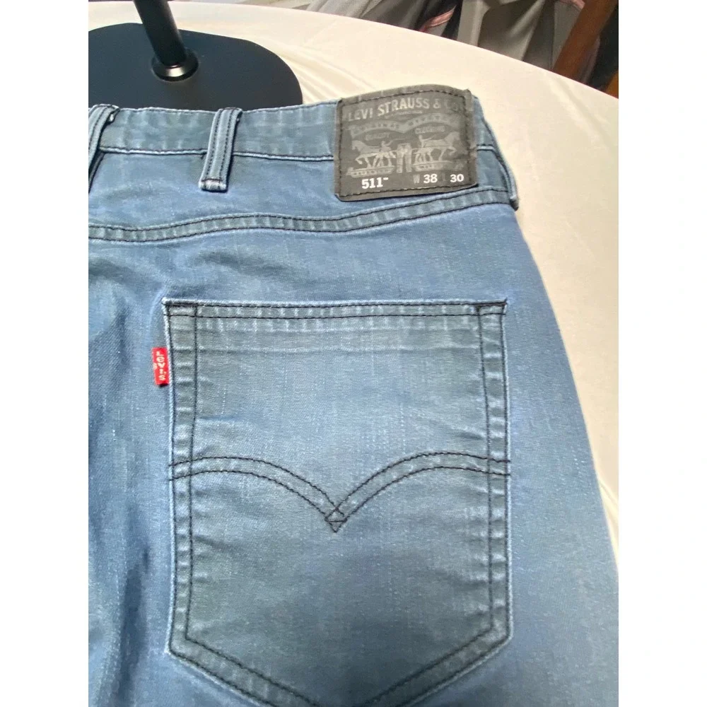 Levis 511 Slim Fit Blue Grey Stretch Pants 38x30 19111-0044